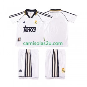 Camisolas de futebol Real Madrid 2000 Retro Criança Equipamento Principal 1998 Manga Curta